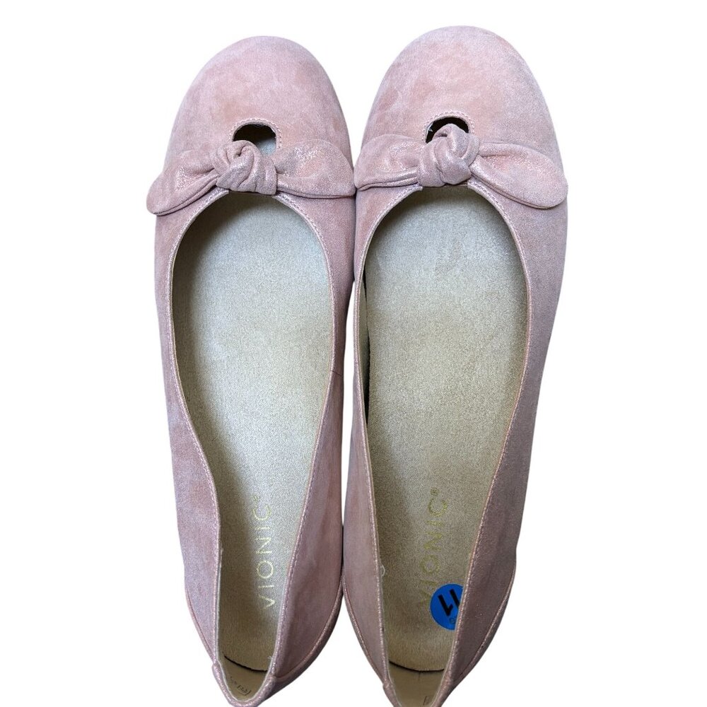 Vionic Pink Bow Knot Flats Size 11 - Picture 6 of 10